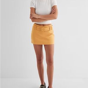 Yellow Belted Mini Skirt